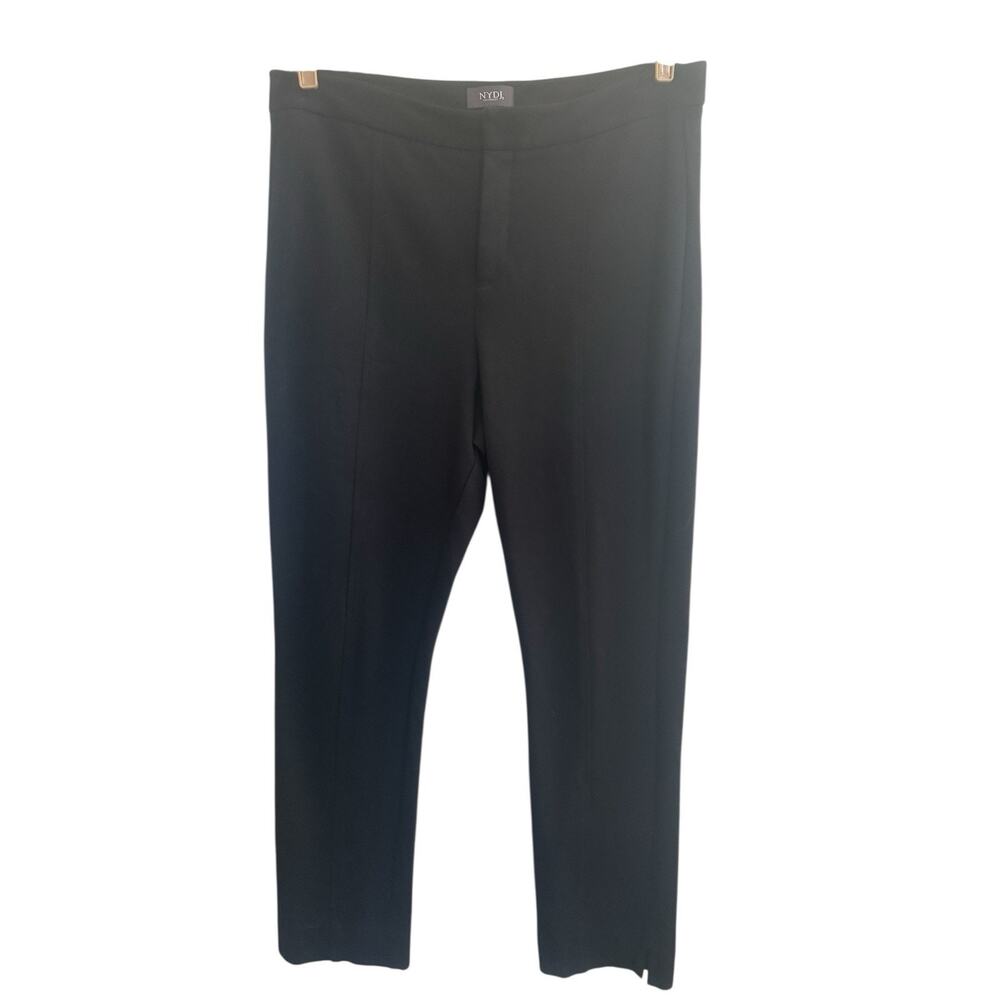 NYDJ Womens 14 Flat Front Stretch Career Trouser Pants Straight Leg Black #5820